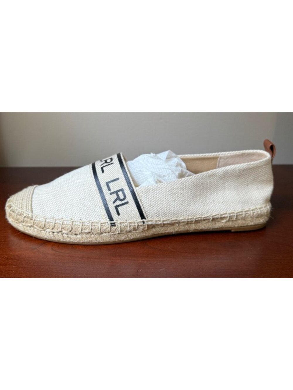 Lauren Ralph Lauren Beige Canvas Espadrilles Slip-On Shoes Size 7.5 - Picture 7 of 9